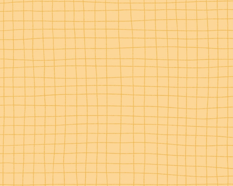 Mustard grid pattern on a butter yellow background
