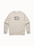 Beige sweatshirt with 'Long Dog Club' text and logo on a white background, featuring a 'Limited Edition' label.